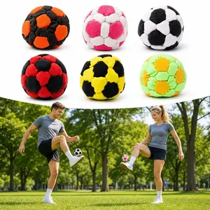 Multicolor Soccer Style Footbag Durable Sand Filled Hacky Sack Soccer Themed Footbag For Casual Play hacky sacks