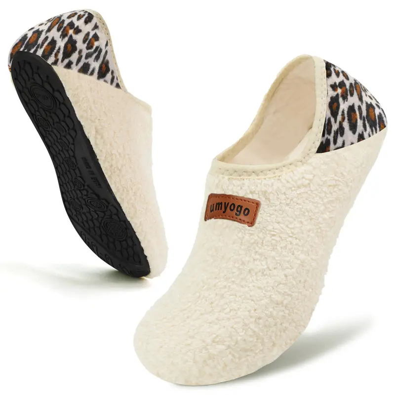 Umyogo Cute Unisex Faux Fur House Slippers - Non Slip, Soft Rubber Sole, Cozy Closed-Back, Lightweight Breathable Cotton Cushioned, Slide Slip Resistant Soft Fuzzy Fluffy Fur Women's Fashion Footwear, Home Slippers, Chic, Gifts For Women, Slippers For Wom
