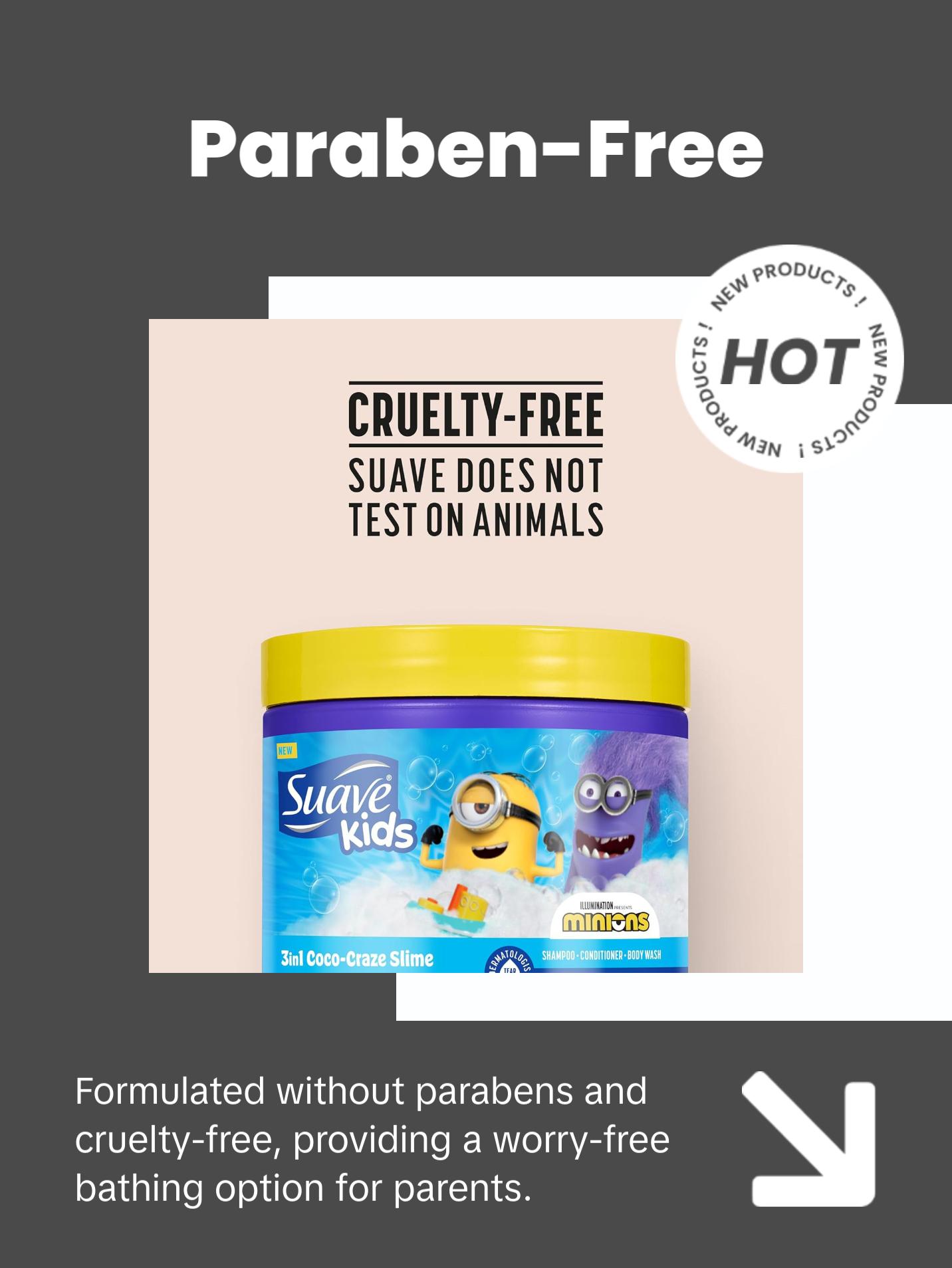 Suave Kids 3-in-1 Coco-Craze Slime 3-Pack — Shampoo, Conditioner + Body Wash for Kids!