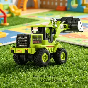 Friction Powered Alloy Bulldozer Toy With Rotatable Shovel And Stable Body Realistic Construction Truck Model For Kids Interactive Play