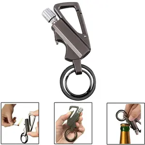 Portable lighter keychain,Multi tool keychain，Keychain bottle opener，3 in 1 Multi tool ( Not include the lighter fluid)