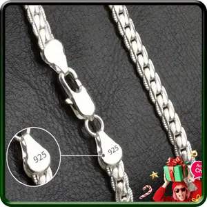 50cm Silver Plated Luxury Brand Design Noble Necklace Chain For Woman Men Fashion Wedding Engagement Jewelry Gloss Charm