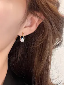 Water Drill Hoop Earrings, Cross Water Drill Studs, Elegant Cubic Zirconia Ear Cuffs, Perfect for Weddings, Anniversaries, Valentine's Day Gifts, Versatile Earrings, Lightweight Earring