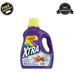 XTRA Tropical Passion, 84 Loads Liquid Laundry Detergent, 100.8 Fl oz, High Efficiency Cleaning Fragrance