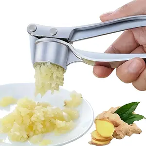 Stainless Steel Garlic Press, 1 Count Manual Garlic Mincer with Handle, Rust-Proof Ginger Crusher, Kitchen Utensil & Gadget, Kitchen Cooking Accessory