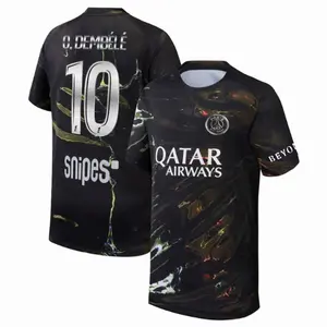 Unisex Soccer/Football Paris Saint-Germain Club O.Dembélé #10 2025/26 Night Edition Stadium Replica Jersey - Black W6M