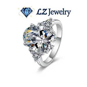 #09 (Oval 9CT) 925 Sterling Silver Synthetic Moissanite Ring