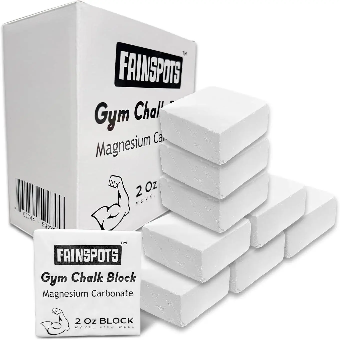 Gym Chalk Magnesium for Weight Lifting Chalk Powder，Magnesium Carbonate Athletic Chalk Block 8 Pcs Gifts for Rock Climbers Excellent Grip, Chalk Block for Gymnastics, Bouldering,Rock Climbing