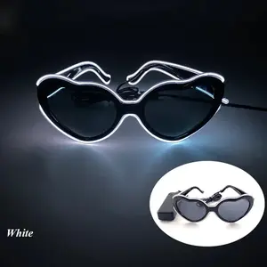 LED Just Married Glasses Bridal Shower Bride To Be Gift White Acrylic Glow Sunglasses for Wedding Ceremony Party Decorations