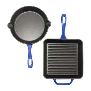 BergHOFF 2-Piece Enamel on Cast Iron 10" Fry & Grill Pan Set BergHOFF 2-Piece Enamel on Cast Iron 10" Fry & Grill Pan Set