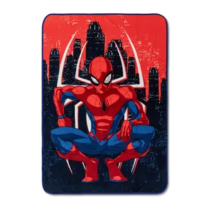 Marvel Spider-Man Skyline Pose Fleece Throw Blanket | 45 x 60 Inches