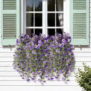 6 Pack Artificial Hanging Dendrobium Orchids Purple, Fake Hanging Flowers with Vibrant Long-Lasting Color, Faux Hanging Plants for Indoor Outdoor Garden Window Sill Decor