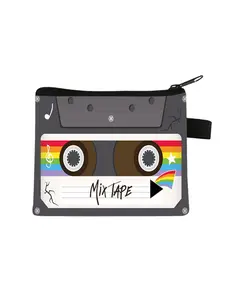 Portable Magnetic Tape Print Zipper Wallet, Durable Material, Small Thin Design, Casual Style, Suitable for Daily Use or Outdoors