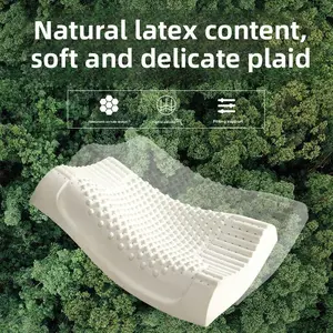 [Natural Latex | Antibacterial Anti-Mite] Thai Natural Latex Pillow for Adults, Neck Support Pillow, Student Dormitory Anti-Mite Pillow Core with Pillowcase, Set of Two
