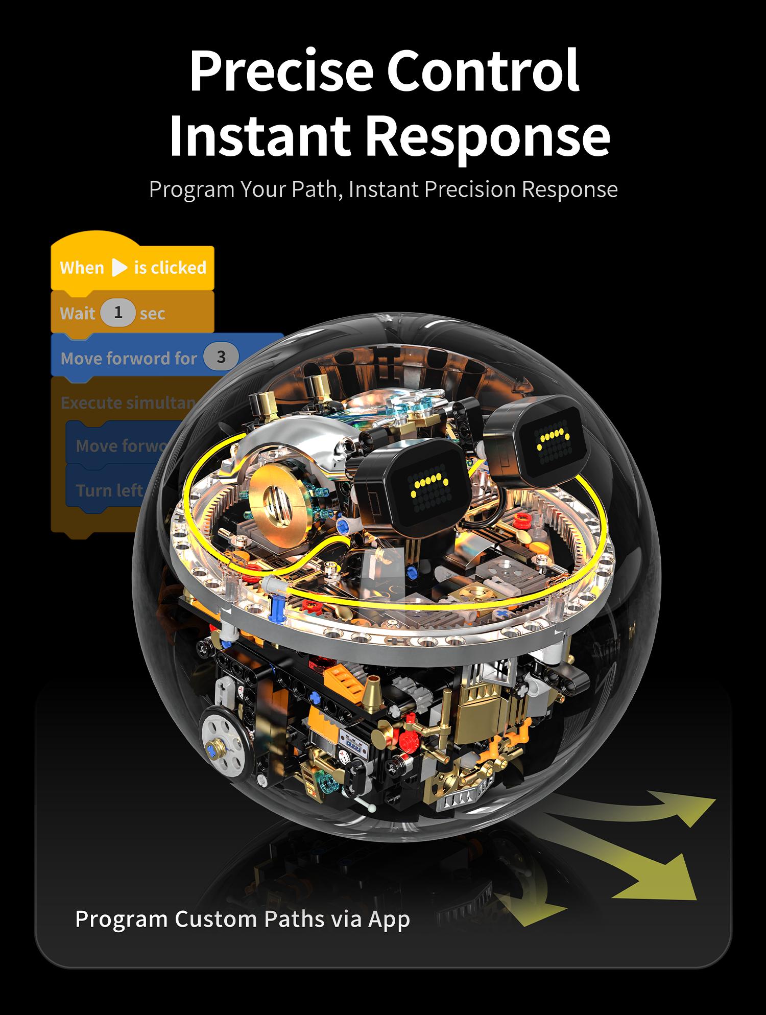 Transparent Spherical Robot Building Block Set, Programmable RC Robot with LED Expression & Cyberpunk Lights, STEM Educational Toy for Kids 8–13, Ideal Holiday & Birthday Gift for Children Transparent Spherical Robot Building Block Set, Programmable RC Robot with LED Expression & Cyberpunk Lights, STEM Educational Toy for Kids 8–13, Ideal Holiday & Birthday Gift for Children