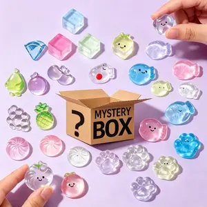 [Gift Ready] 25Pcs Mystery Boxes Mini Squeeze Toys Blind Box Collection | Cute Simulated Fruit Fish Bun Ice Cube Squishies | Sensory Fidget Calming Toys For Focus Stress Relief | Ultimate Birthday Party Favors Christmas Halloween Surprise Gift