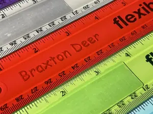 Personalized Flexible Ruler | 12" Laser Engraved Flexible Ruler in Color of Choice Back to School Supply Student Teacher Gift