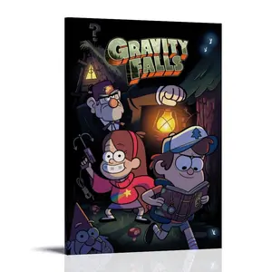 Gravity-Falls Poster Posters Music Album Cover Posters Canvas Wall Art High-Resolution Vintage Band & Artist Prints for Room