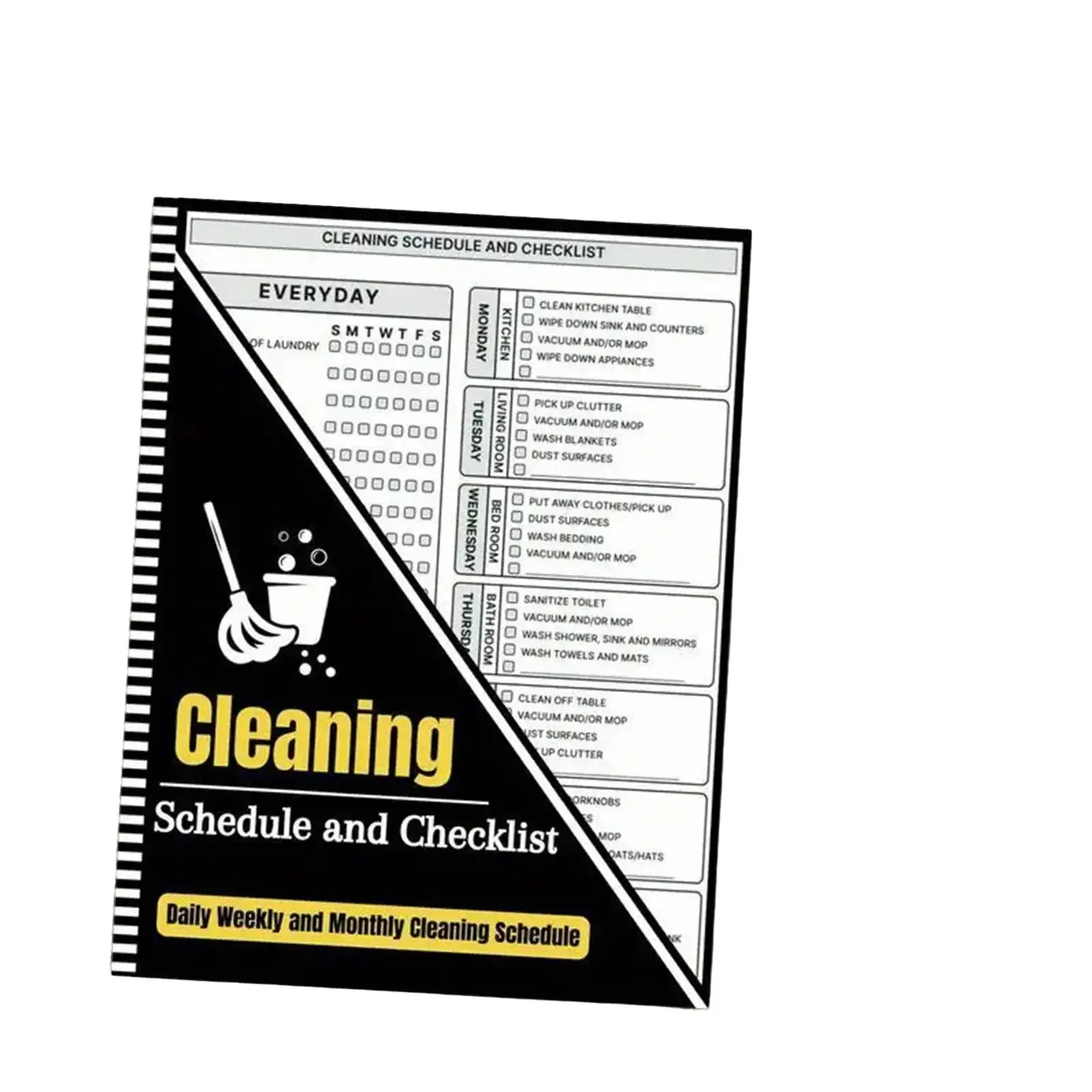 Cleaning Schedule Notebook, 1 Count Bill Tracking Notebook, Save Money Record Book, Cleaning Journal Plan Notebook for Home Office, Household Cleaning