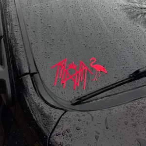 Jerry Flamingo Sleep T Decal Logo Options Durable Weather Proof Vinyl 4 Inches Tall 3 Inches Wide 5 Inch Logo Easy Application Removal