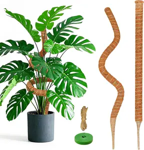 2 Pack 28 Inch Moss Pole Monstera Plant Support, Coir Moss Poles for Climbing Indoor Plants, Bendable Plant Stake Trellis for Potted Plant, Pothos, Philodendron Dimpoo