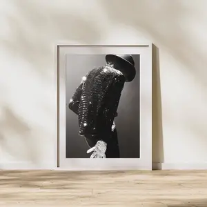 Unframe Michael Jackson Wall Art Black & White Iconic Silhouette