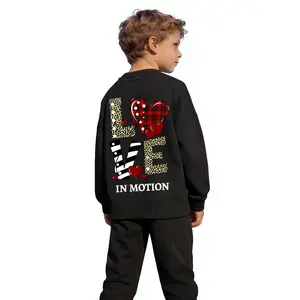 Kids' "Love In Motion" Sweatshirt - Leopard, Plaid & Zebra Print LOVE Design