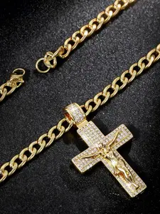 Luxury Cross Pendant Necklace, Faith Jewelry for Men and Women, High-Quality Gift for Christmas, Fashionable Religious Accessory