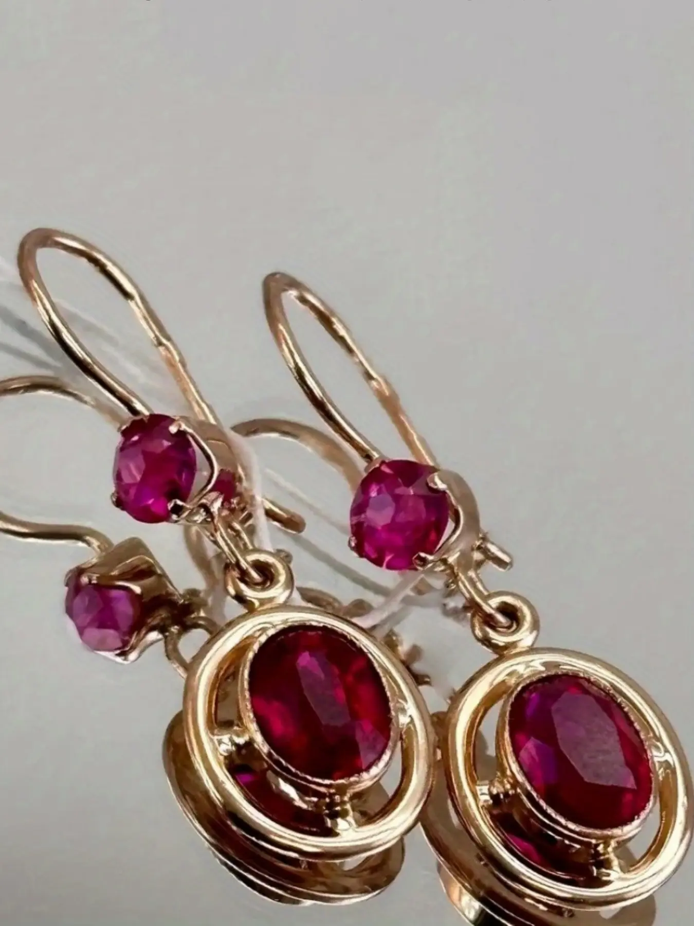 Vintage Copper Drop Earrings with Synthetic Zircon, Boho Style Hook Earrings for Women, Unique Design Earrings, All Seasons Jewelry, Jewelry Accessories