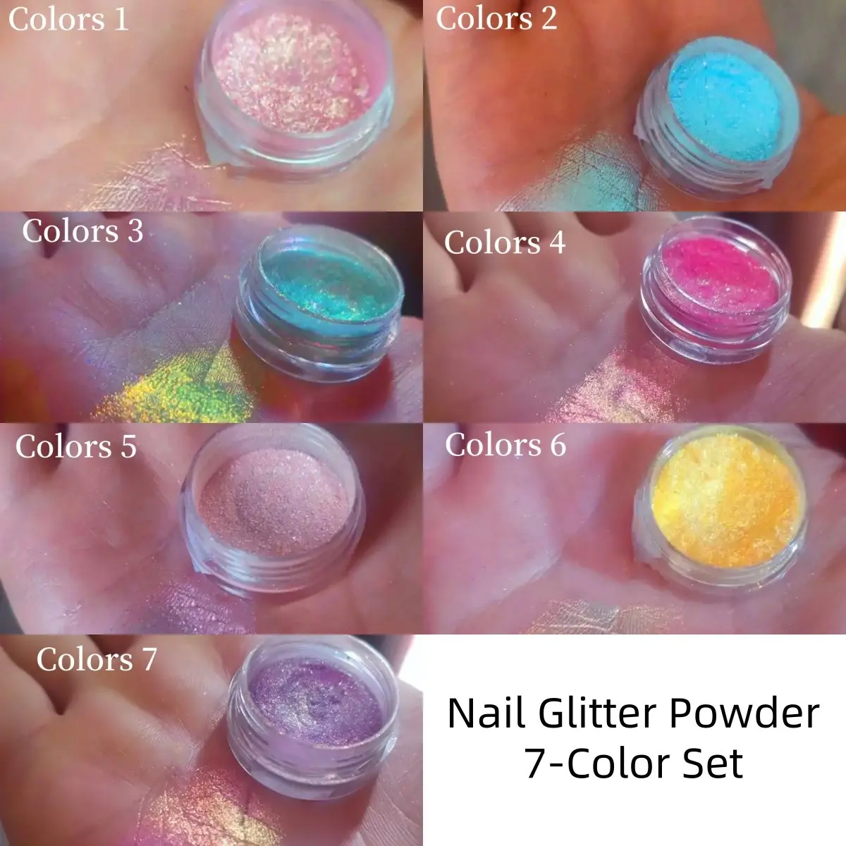 Chameleon Pearl Eyeshadow Glitter Powder, Glitter Eyeshadows, Sparkly Shimmer Eyeshadow, 7 Shimmer Colors, Single Item, Gentle, Non-Flammable, No Alcohol, Makeup, Cosmetic