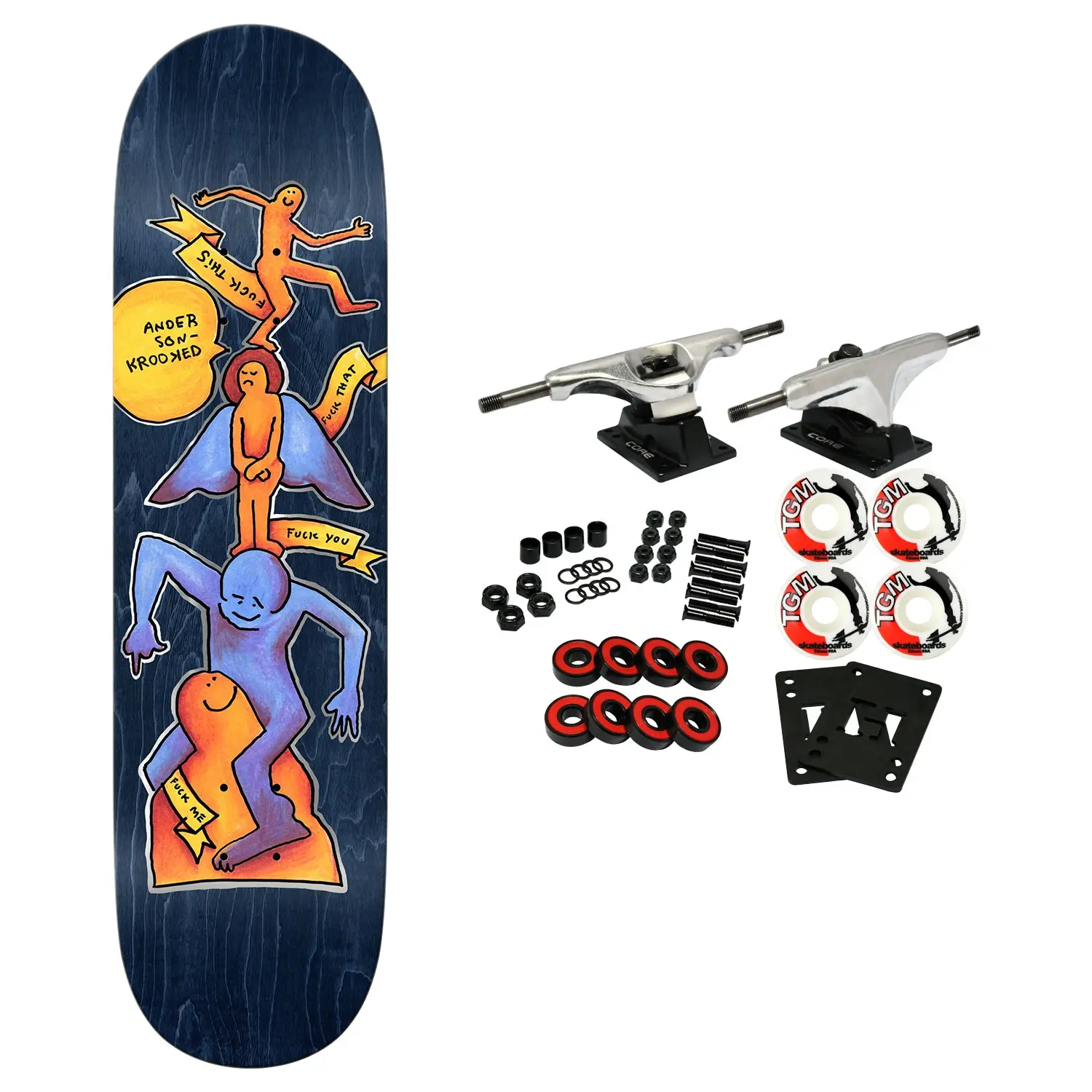 Krooked Skateboard Complete Manderson Stack 8.38" x 32"