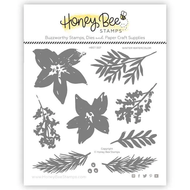 Honey Bee Stamps - Clear Stamps - Winter Watercolor