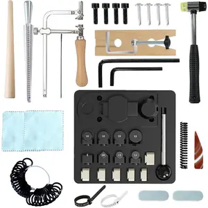 IvySync Spoon Ring Bending Tool Kit,Multi-Functional Ring Bending Machine with Sizer Measuring Tool and Nylon Dies Making Tool,Jewelry Making Measuring Tool Set for Soft Metals