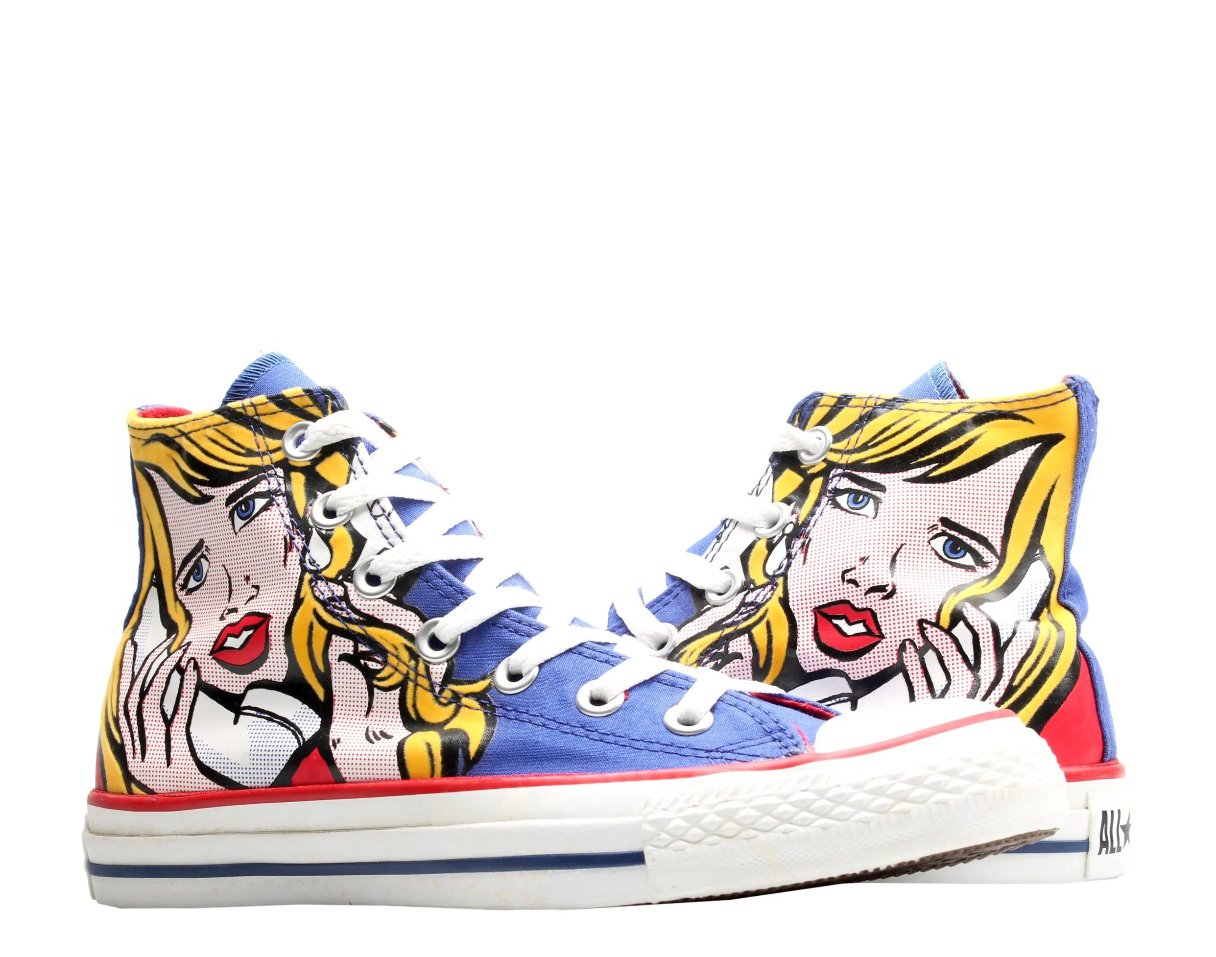 Converse Chuck Taylor All Star Pop Art Print Hi Sneaker in Royal/Yellow | Low-Top