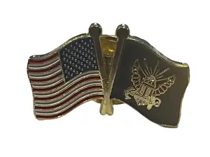 Navy / United States Pin - American Flag Design with Navy Symbol - Navy United States Pin