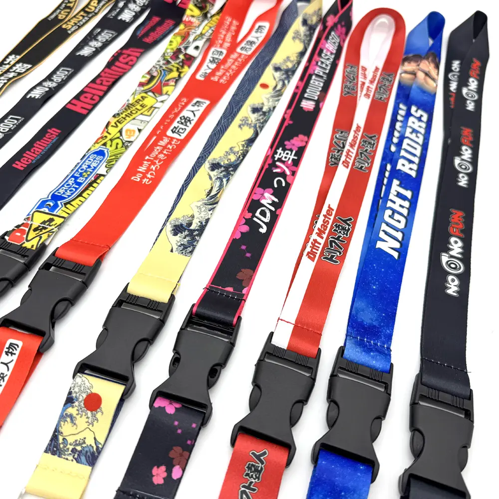 JDM Style Lanyard Keychain Work Card ID Cell Phone Key Hanging Neck Lanyard Keyring Motorcycl Auto Accessories For Lucky Cat