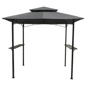 Backyard Expressions 8' x 5' BBQ Grilling Gazebo w/ LED Lights
