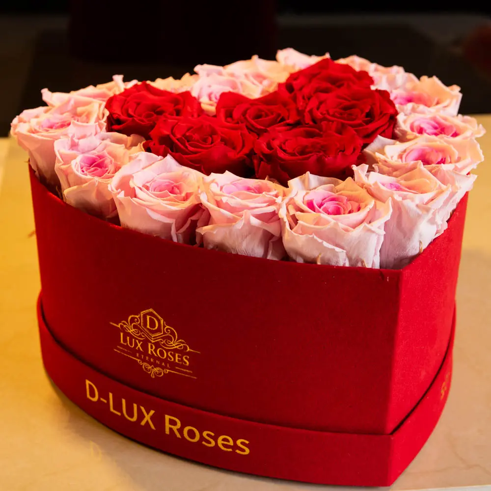 Heart Shaped Box Preserved Roses (Customizable)