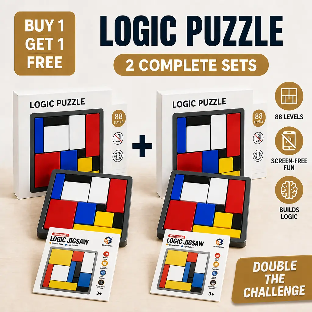 Logic Puzzle Brain Game for Kids & Adults, 88 Challenging Stages, Educational Logic Toy, Travel-Friendly Games for Ages 7 and Up