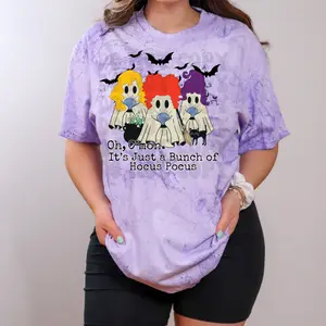 Ghost Witches Comfort Color Tee Shirt, Sanderson Sisters Comfort colors, Just a Bunch Of Hocus Pocus shirt, graphic Tee shirt, cute Halloween Tee shirt, Halloween Sweatshirt, Womenswear Comfortable Cotton Top Unisex Crewneck Sweatshirt, halloween crewneck