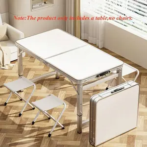 Multifunctional Folding Camping Table,Adjustable Height,Portable Fold-In-Half Camping Picnic Table With Carrying Handle Suitable For Camping, Tailgating, Grilling, Hunting, Outdoor Dining And Fishing,Gift For Boyfriend,Husband And Parents.