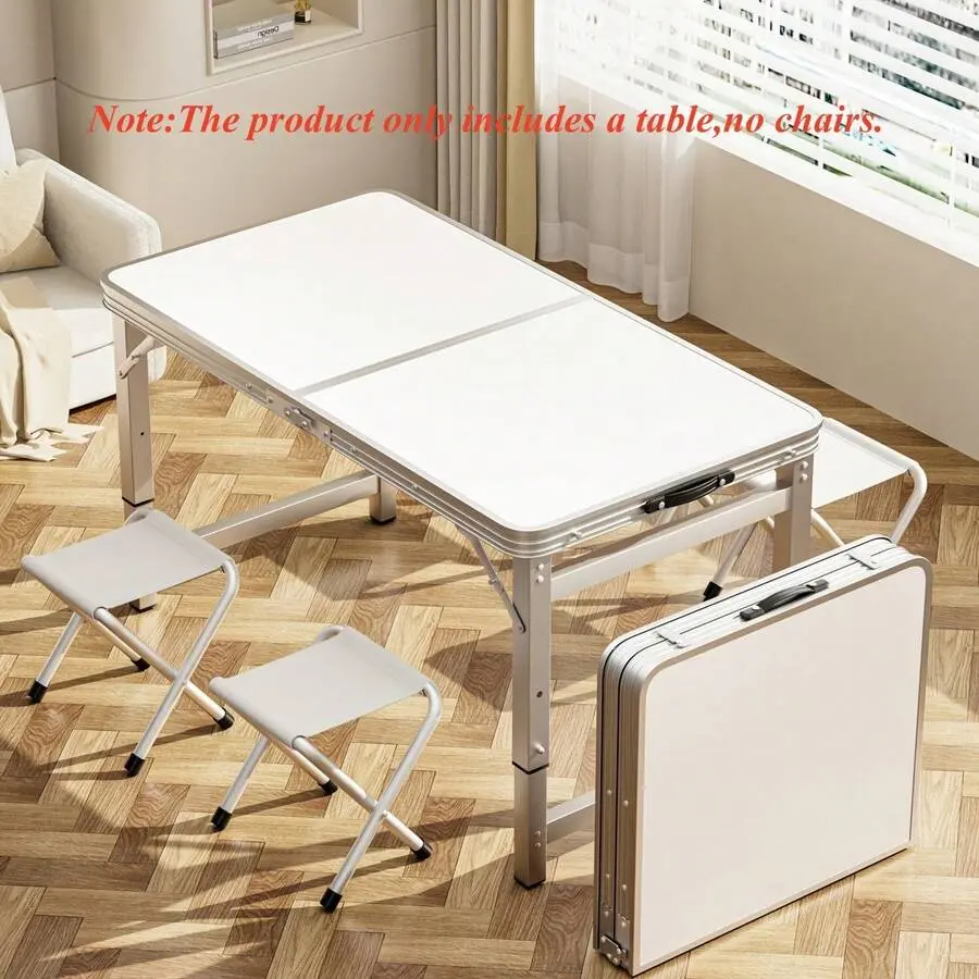 Multifunctional Folding Camping Table,Adjustable Height,Portable Fold-In-Half Camping Picnic Table With Carrying Handle Suitable For Camping, Tailgating, Grilling, Hunting, Outdoor Dining And Fishing,Gift For Boyfriend,Husband And Parents.