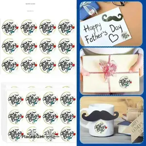 20 Sheets Happy Father's Day Stickers - 240pcs 1.5 Inch Father's Day Decorative Stickers for Envelope Seals and Gift Tags, Suitable for Gift Boxes, Cards, Gift Bags and Party Favor Decorations