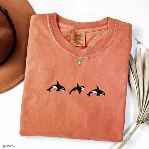 Comfort Colors Trio of Orcas T-shirt, Unisex Orca Tshirt, Whale Shirt, Orcas Shirt Gift For Men For Women  Casual Tshirt