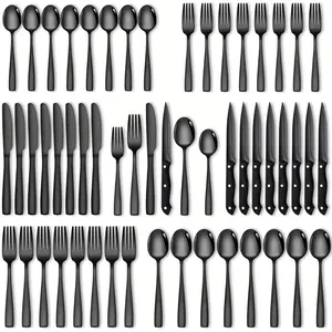 Stainless Steel Cutlery Set, 48pcs/set Including Knives, Forks, Spoons, Tableware Set for Home Kitchen Dining Room, Utensils, Dinnerware Service Set