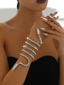 Women's Elegant Rhinestone Decorated Snake Design Wrap Bracelet, Exquisite Trendy Bracelet, Fashionable Jewelry for Women & Girls As Gift, Jewelry Gifts