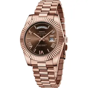NIBOSI Men Watches Analog Quartz Stainless Steel Rose Gold Silver Watches for Men Waterproof Business Classic Desiger Wrist Watch with Day Date