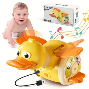 Toys Baby Kids Toys 18 Months, Rechargeable Running Duck Crawling Toy With Light & Music, Increase Baby Tummy Time, Musical Crawl Toy For Infant 708.66 inch+, Sensory Activity Toddler Toy Gift For Girls Boys