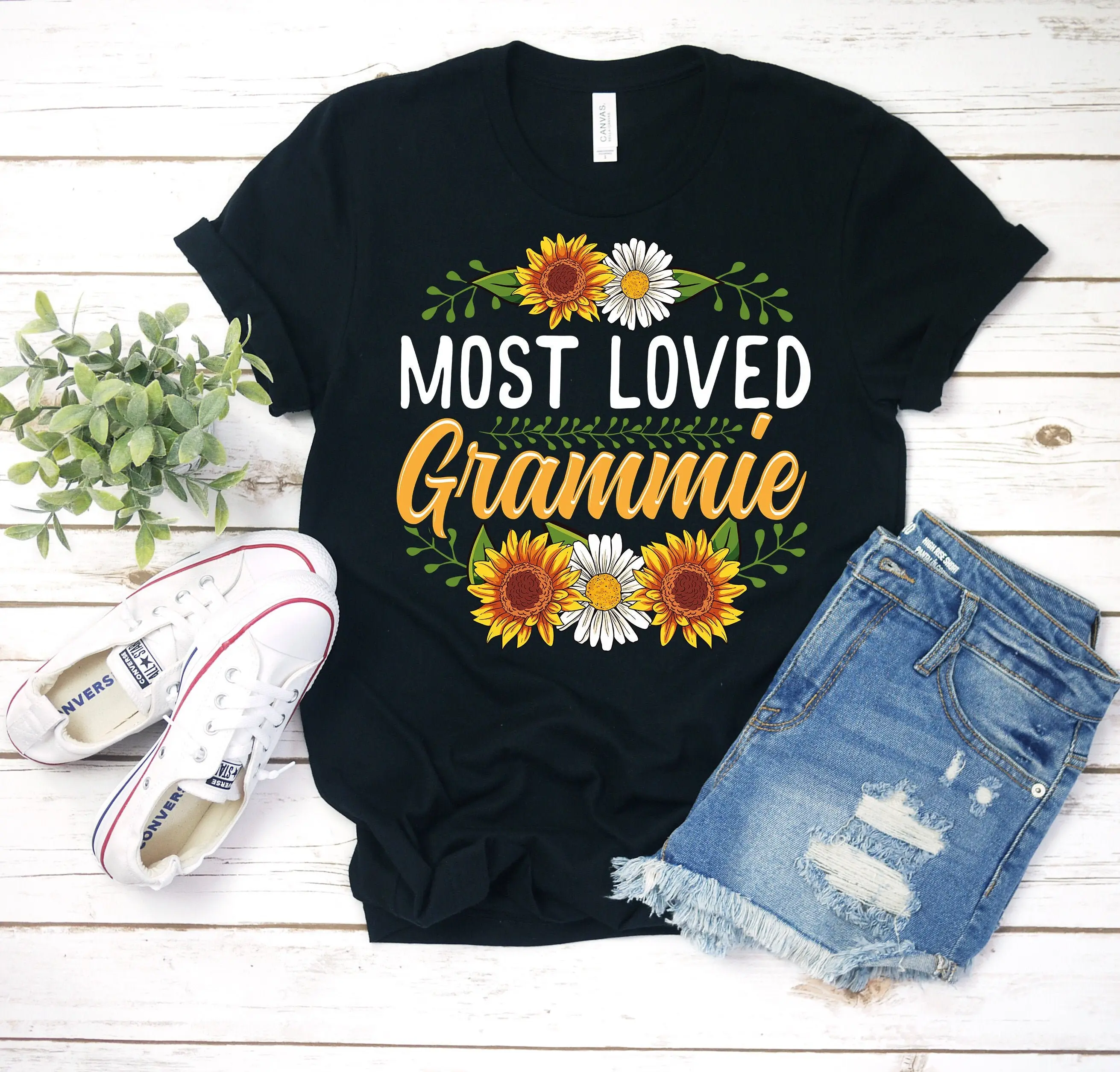 Most Loved Grammie Shirt Grammie Shirt Christmas Grammie T-shirt New Grammie Shirt Gift For Grammie Personalized Grammie Gift Classic Crewneck Fabric Top Womenswear