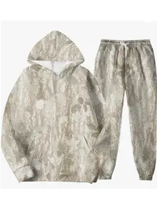 Camo Sweatsuits for Women Set 2 Piece Camo Hoodies Maple Leaf Print Hoodie Oversized Sweatshirt Sweatpants Outfits